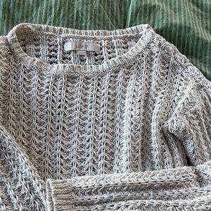 LOFT Textured Knit Sweater in Cream